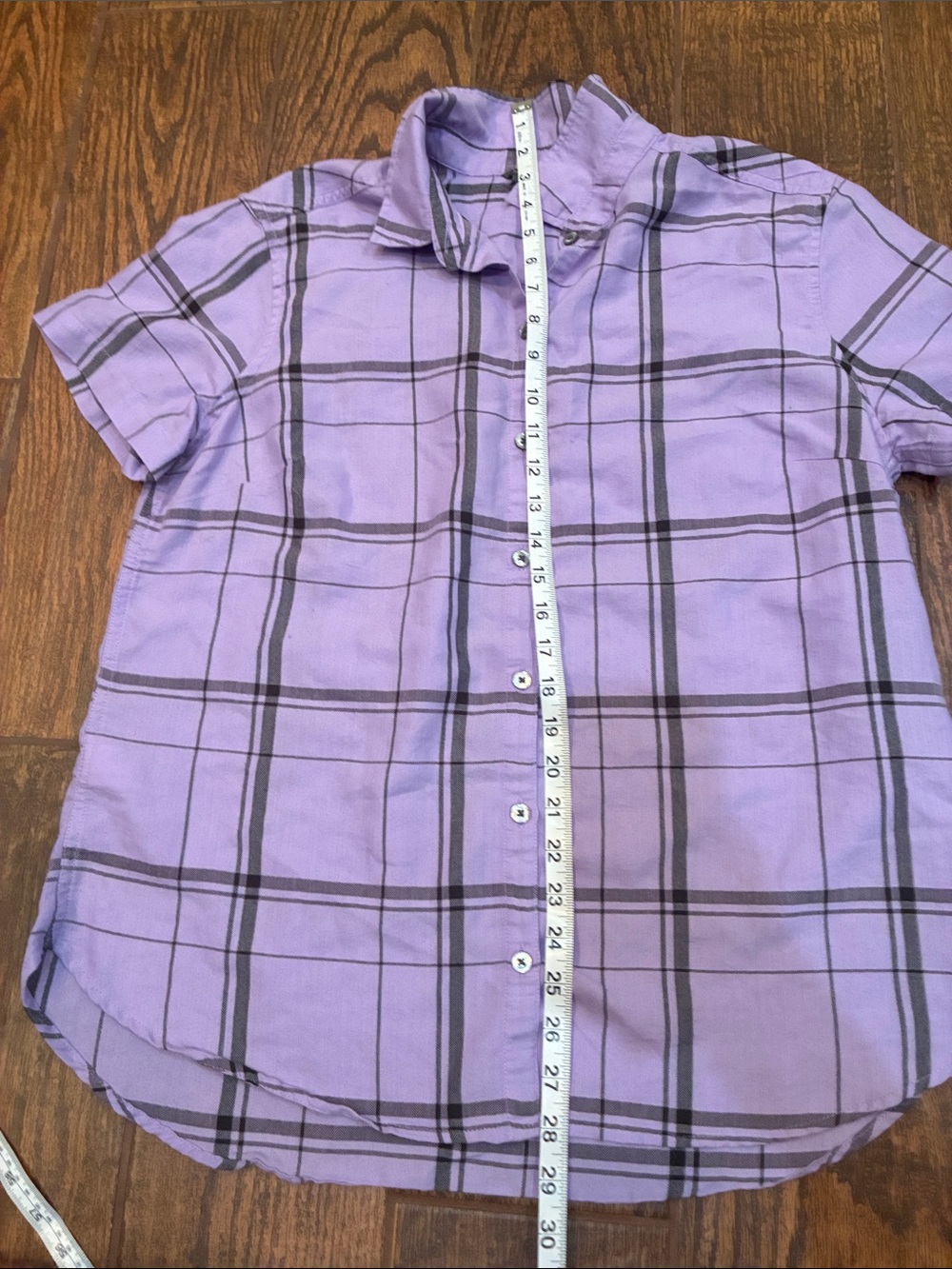 Eddie Bauer Lavender Plaid Button-Front Shirt - Picture 10 of 11
